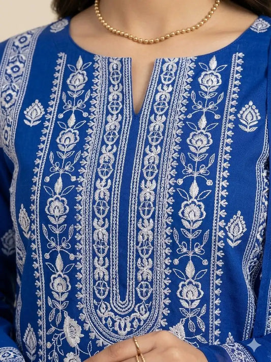 3PC PURE LAWN HEAVY. EMBROIDERED
