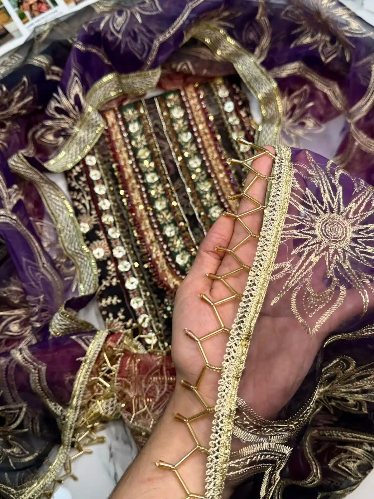 4PC BLACK BRANDED FANCY SUIT FULLY EMBROIDERED WORK