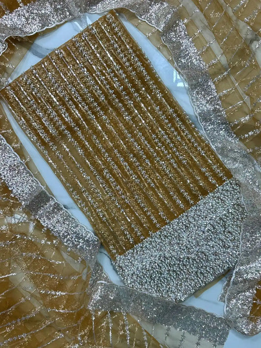 4PC NET FANCY SUIT HEAVY EMBROIDERY WORK