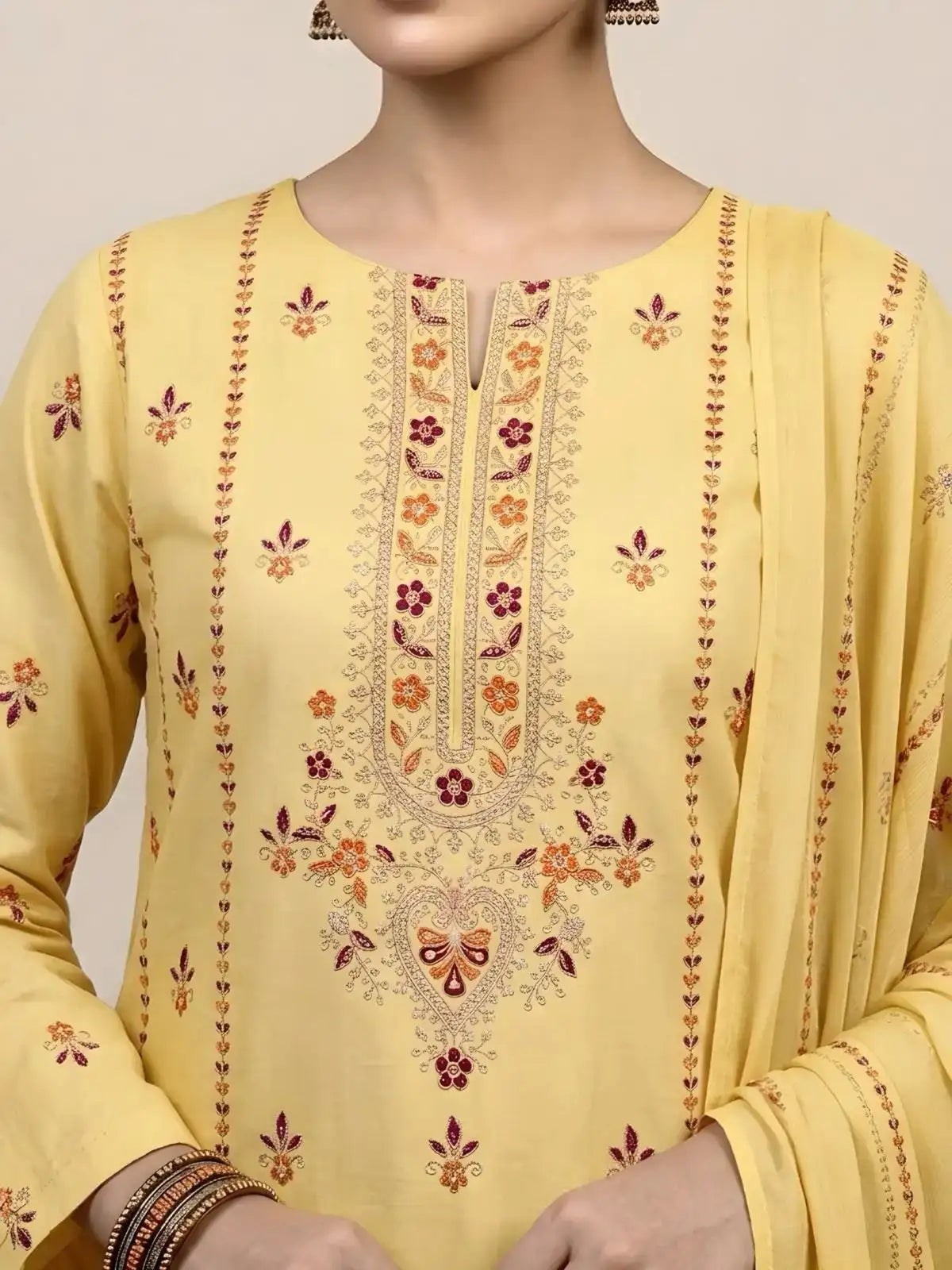 3PC PURE. LAWN .HEAVY EMBROIDERED