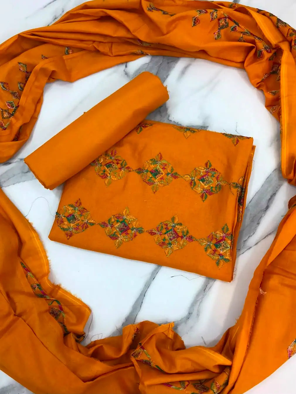 3PC PURE LAWN EMBROIDERED WORK