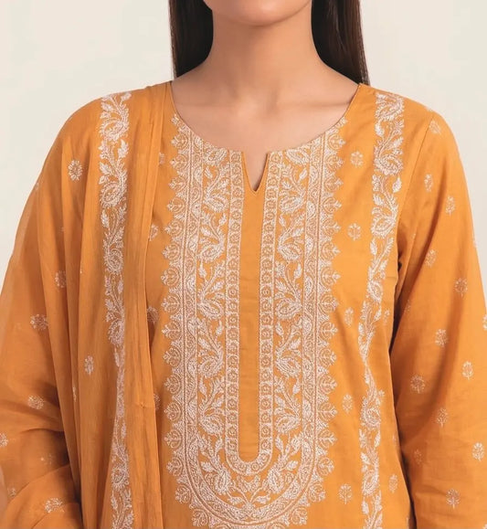 3PC PURE LAWN HEAVY. EMBROIDERED