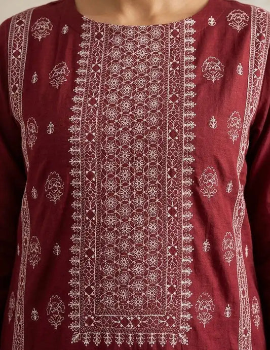 3PC PURE LAWN HEAVY. EMBROIDERED