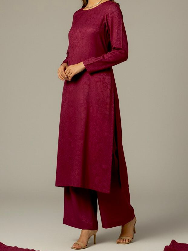 2PC MEHROON PURE SELF AMBOS