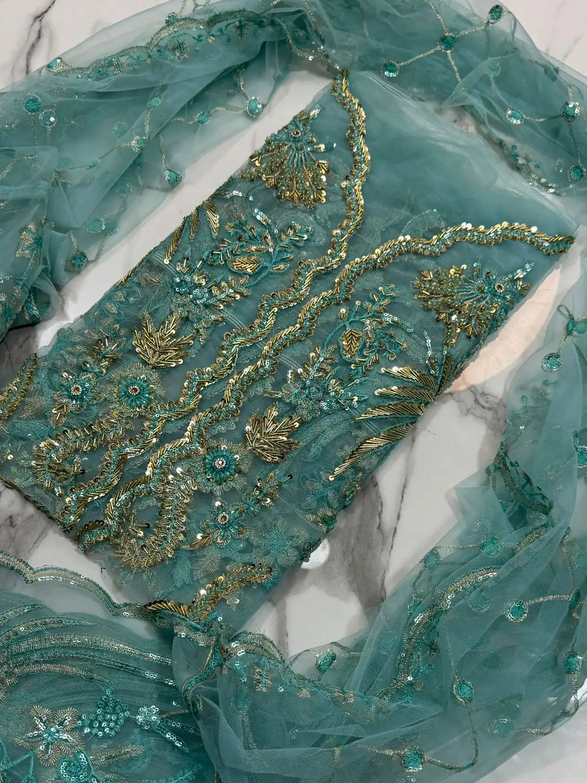 4PC FEROZI BRANDED FANCY SUIT FULLY EMBROIDERED WORK