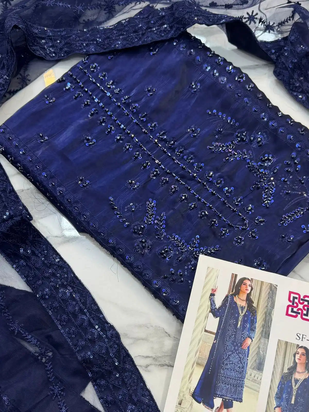 4PC SHEESHA SILK FANCY HEAVY EMBROIDERY WORK