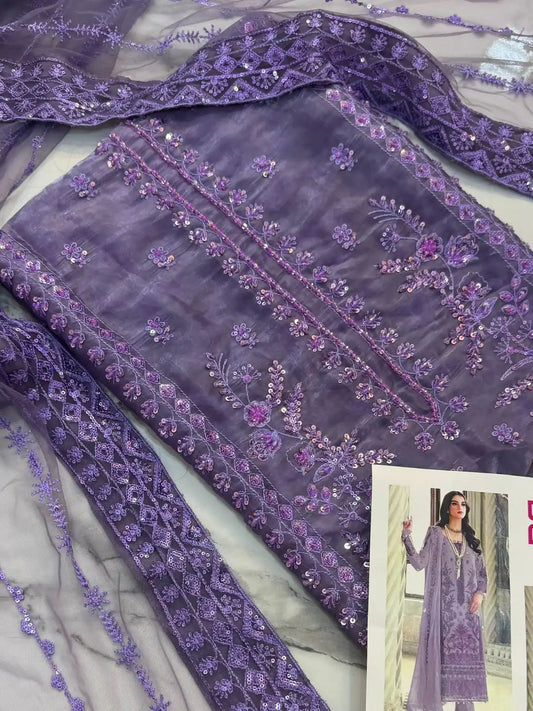 4PC SHEESHA SILK FANCY HEAVY EMBROIDERY WORK