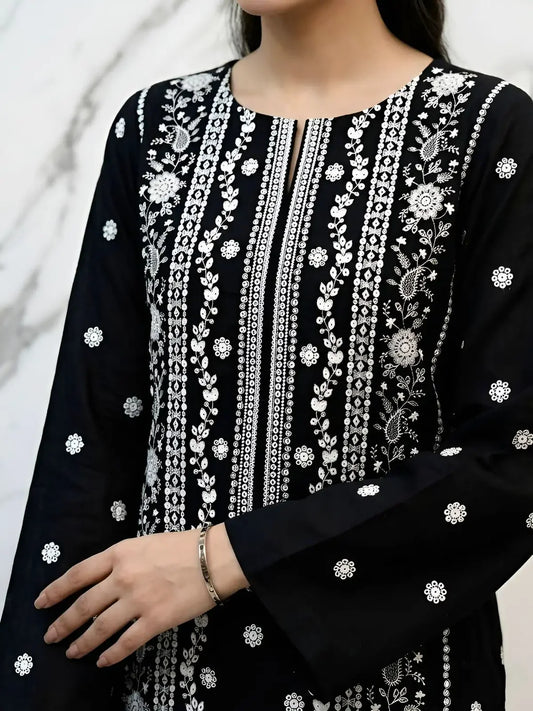 3PC PURE LAWN HEAVY. EMBROIDERED