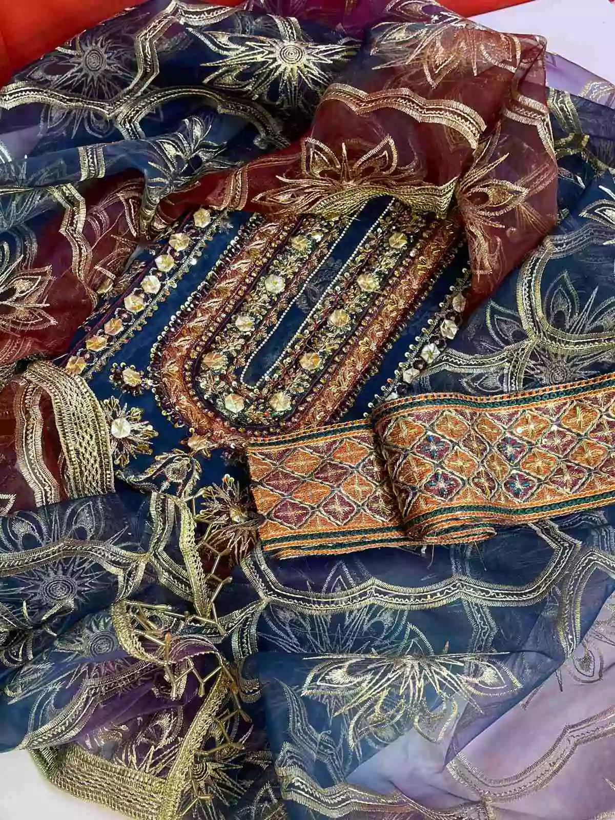 4PC ZINC BRANDED FANCY SUIT FULLY EMBROIDERED WORK