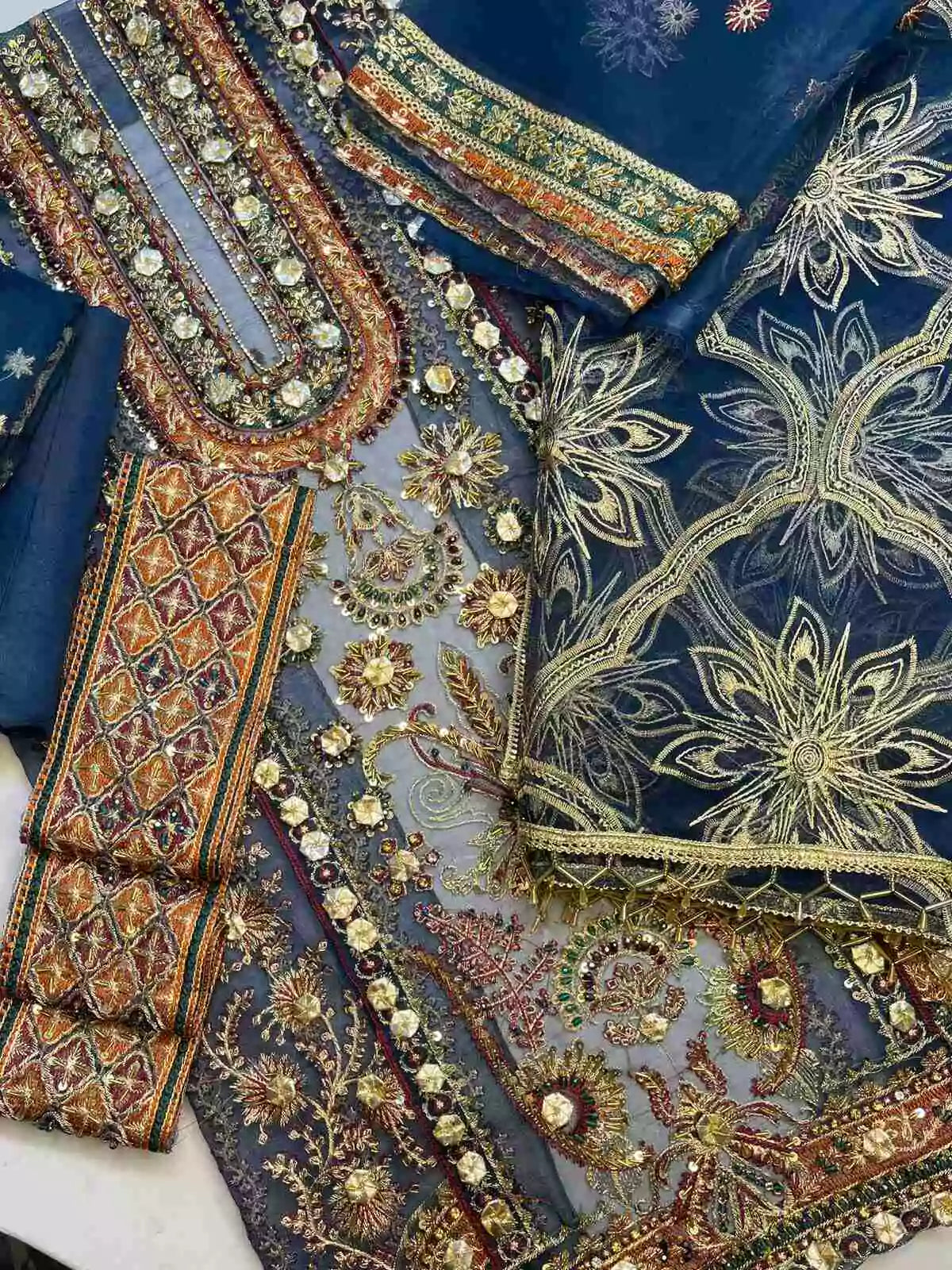 4PC ZINC BRANDED FANCY SUIT FULLY EMBROIDERED WORK