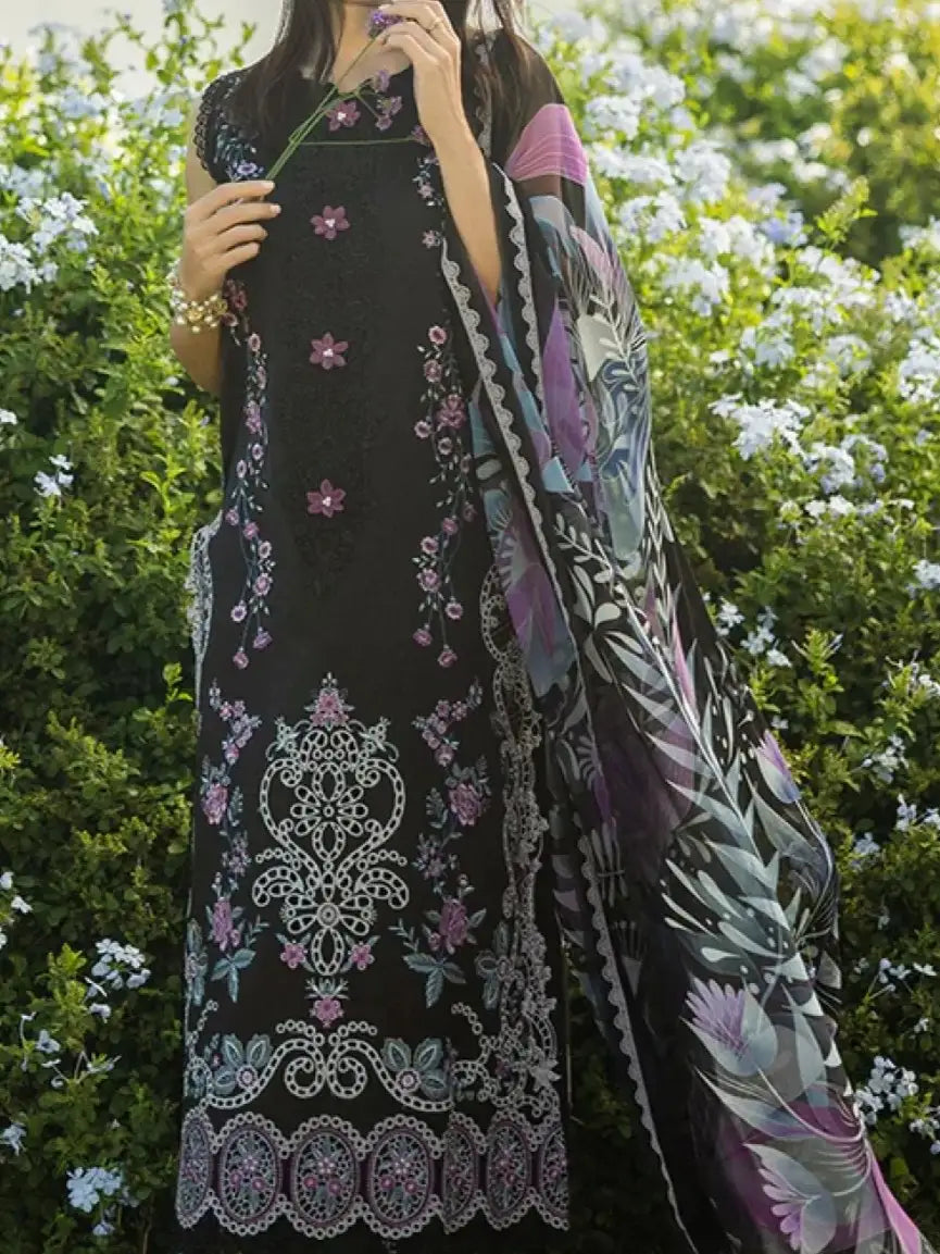 3PC PURE DHANAK HEAVY EMBROIDERED