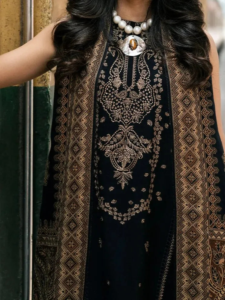 3PC PURE DHANAK HEAVY EMBROIDERED