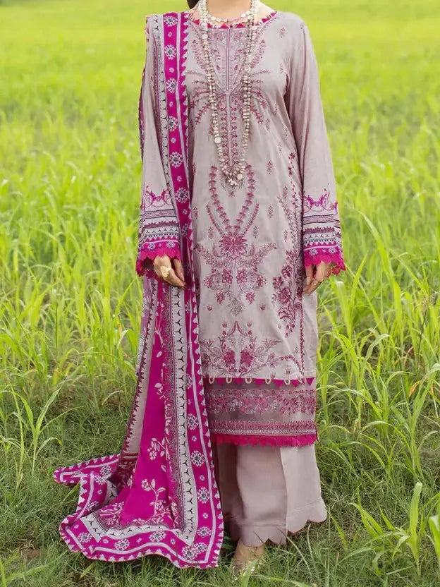 3PC PURE DHANAK HEAVY EMBROIDERED