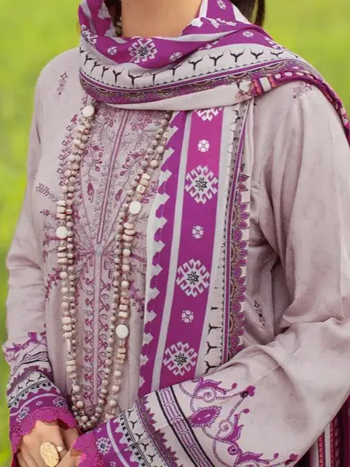 3PC PURE DHANAK HEAVY EMBROIDERED