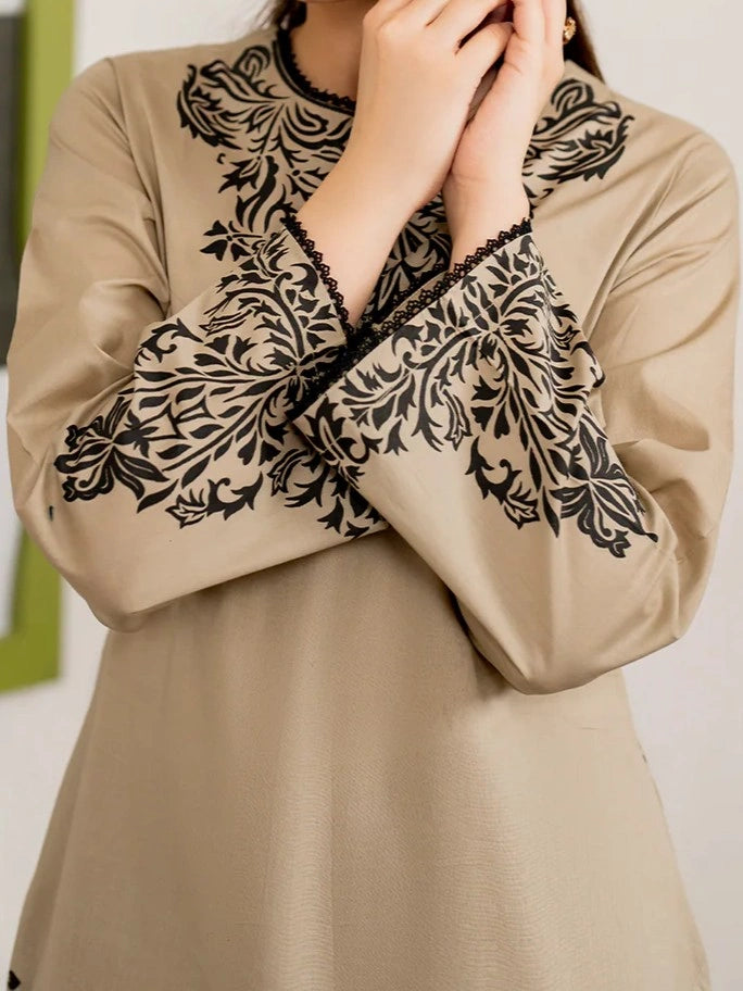 3PC PURE DHANAK HEAVY EMBROIDERED