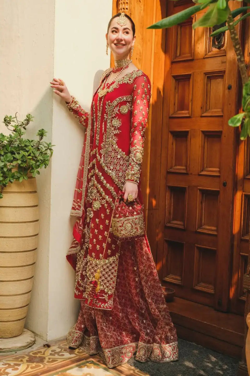 4PC RED HEAVY EMBROIDERY WORK PREMIUM STUFF