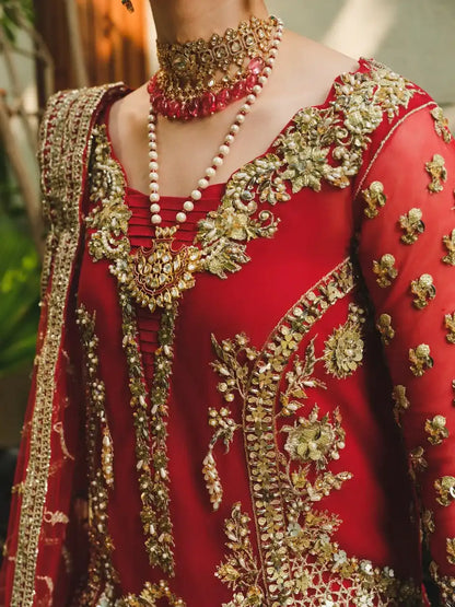 4PC RED HEAVY EMBROIDERY WORK PREMIUM STUFF