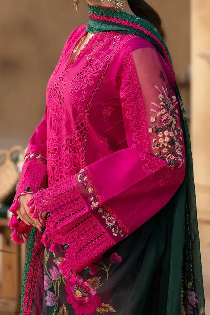 3PC PURE DHANAK HEAVY EMBROIDERED