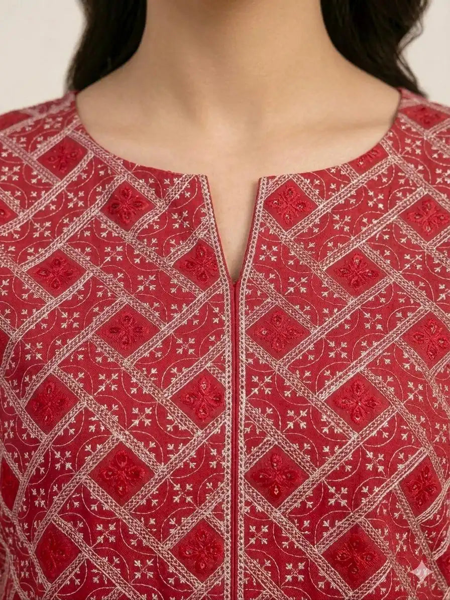 3PC PURE LAWN HEAVY EMBROIDERED