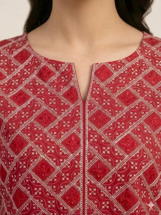 3PC PURE LAWN HEAVY EMBROIDERED