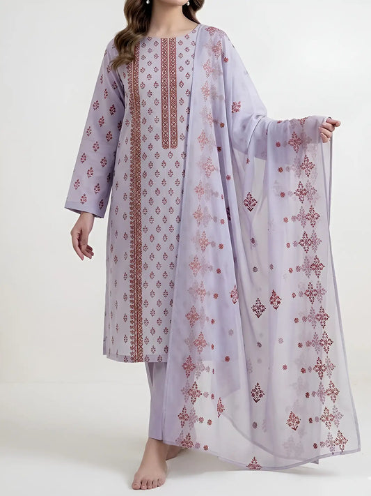 3PC PURE LAWN HEAVY. EMBROIDERED