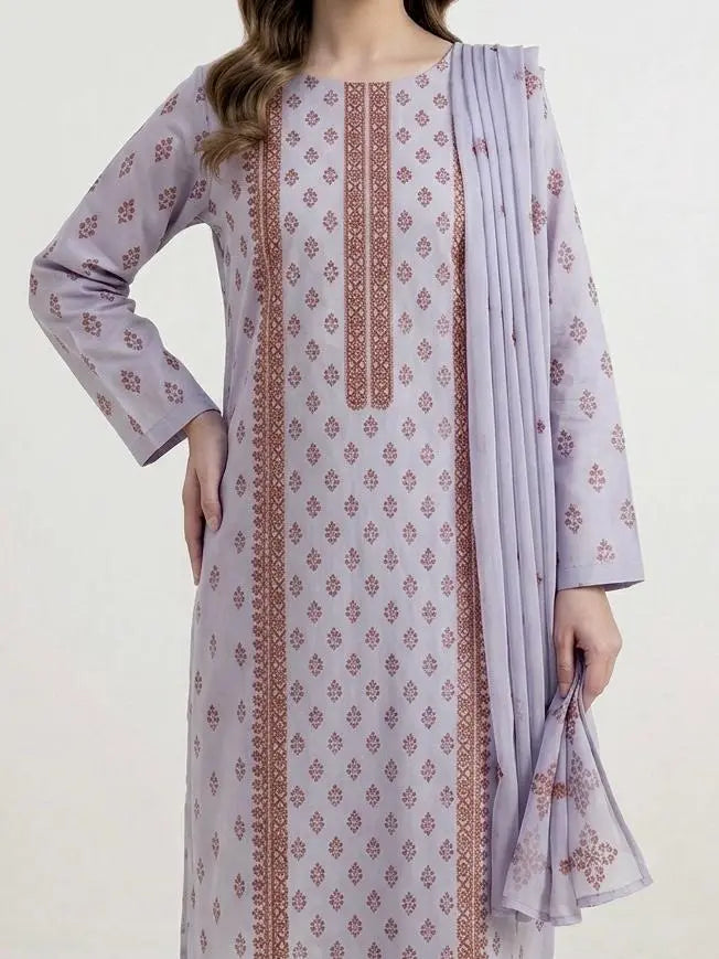 3PC PURE LAWN HEAVY. EMBROIDERED
