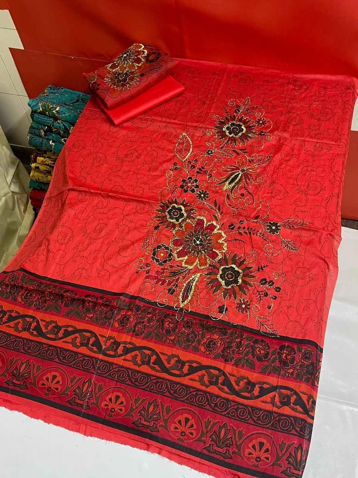 3PC LUXURY LAWN HEAVY GOTTA WORK - Elaichi Clothing