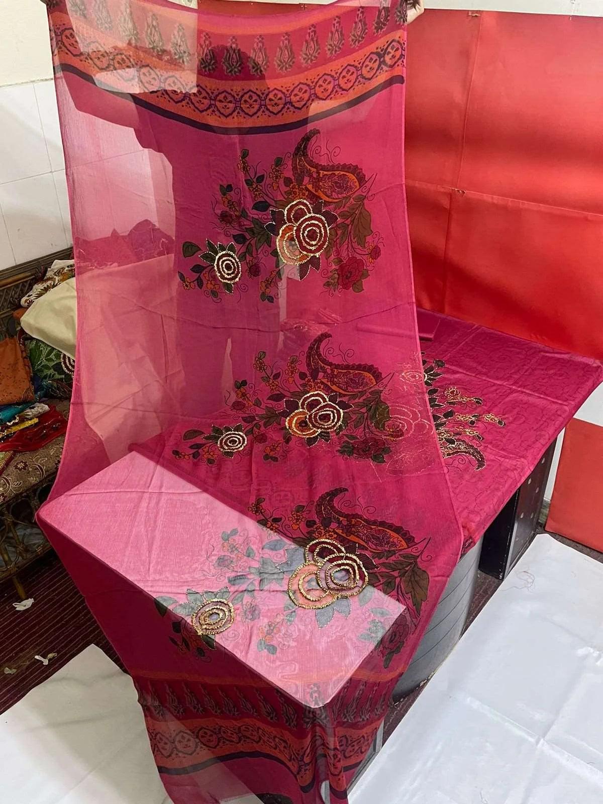 3PC LUXURY LAWN HEAVY GOTTA WORK - Elaichi Clothing