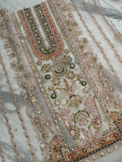 4PC WHITE BRANDED FANCY SUIT FULLY EMBROIDERED WORK