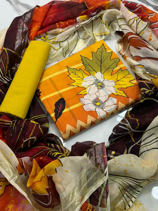 3PC LUXURY LAWN PRINTED