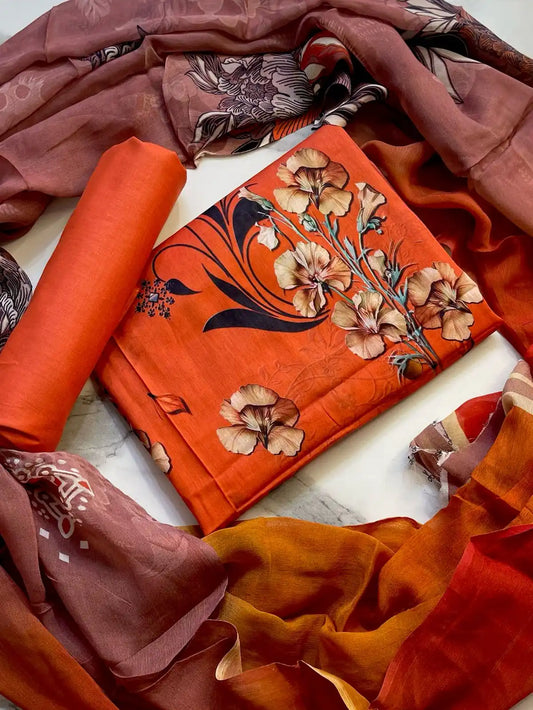 3PC LUXURY LAWN PRINTED
