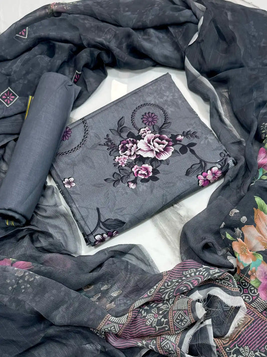 3PC LUXURY LAWN PRINTED