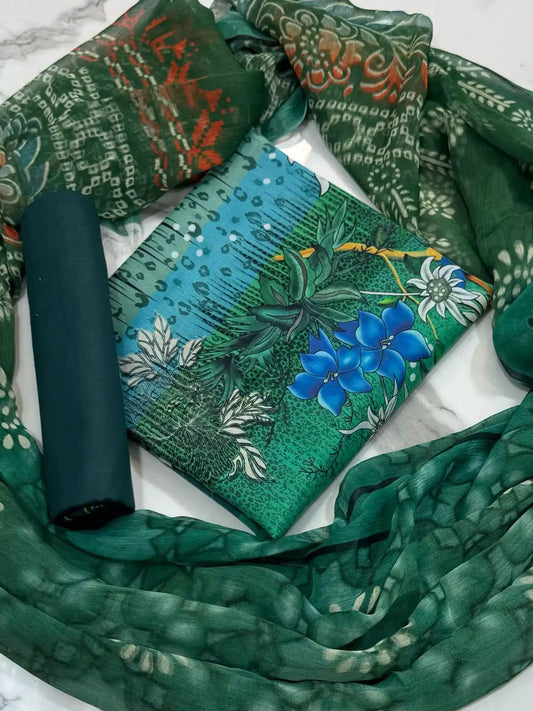 3PC LUXURY LAWN PRINTED