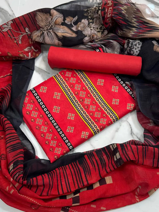 3PC LUXURY LAWN PRINTED