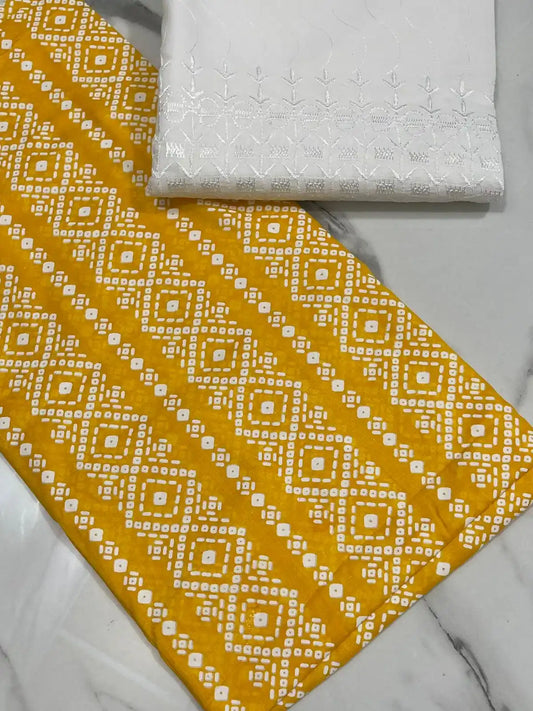 2PC PURE LAWN WITH CHICKEN KAARI TROUSER
