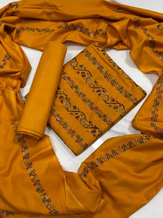 3PC PURE LAWN HEAVY EMBROIDERED