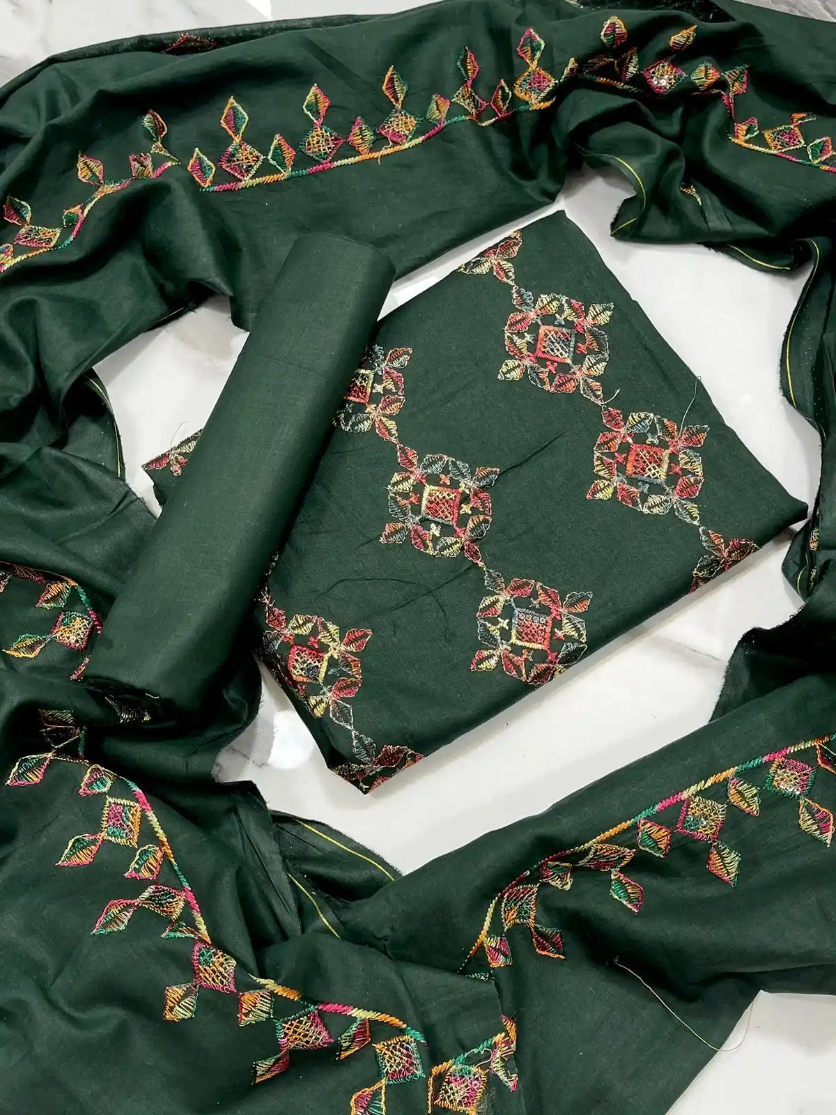 3PC PURE LAWN HEAVY EMBROIDERED