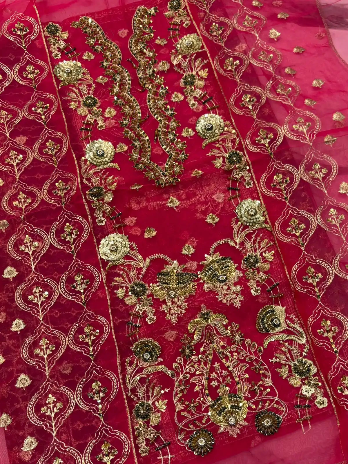 4PC PINK FANCY HEAVY EMBROIDERY WORK