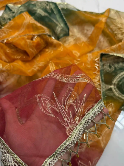 4PC MUSTARD BRANDED FANCY SUIT FULLY EMBROIDERED WORK