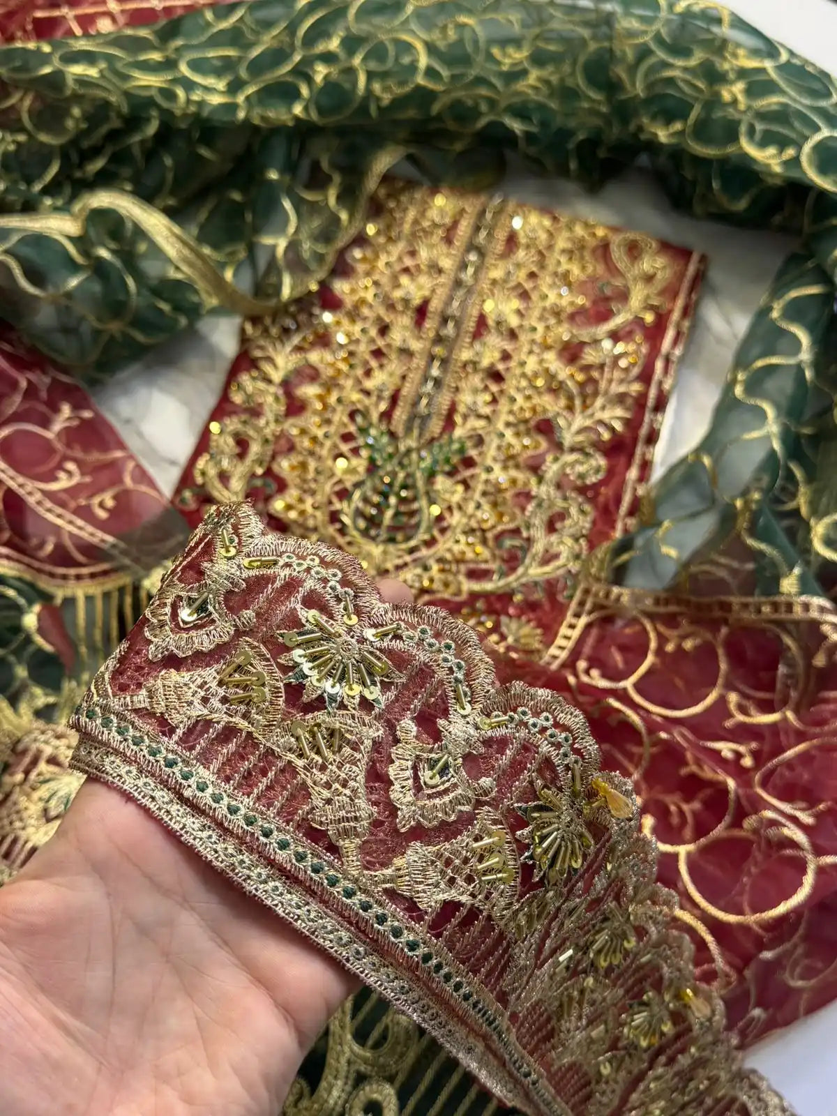 4PC MEHROON FANCY HEAVY EMBROIDERY WORK