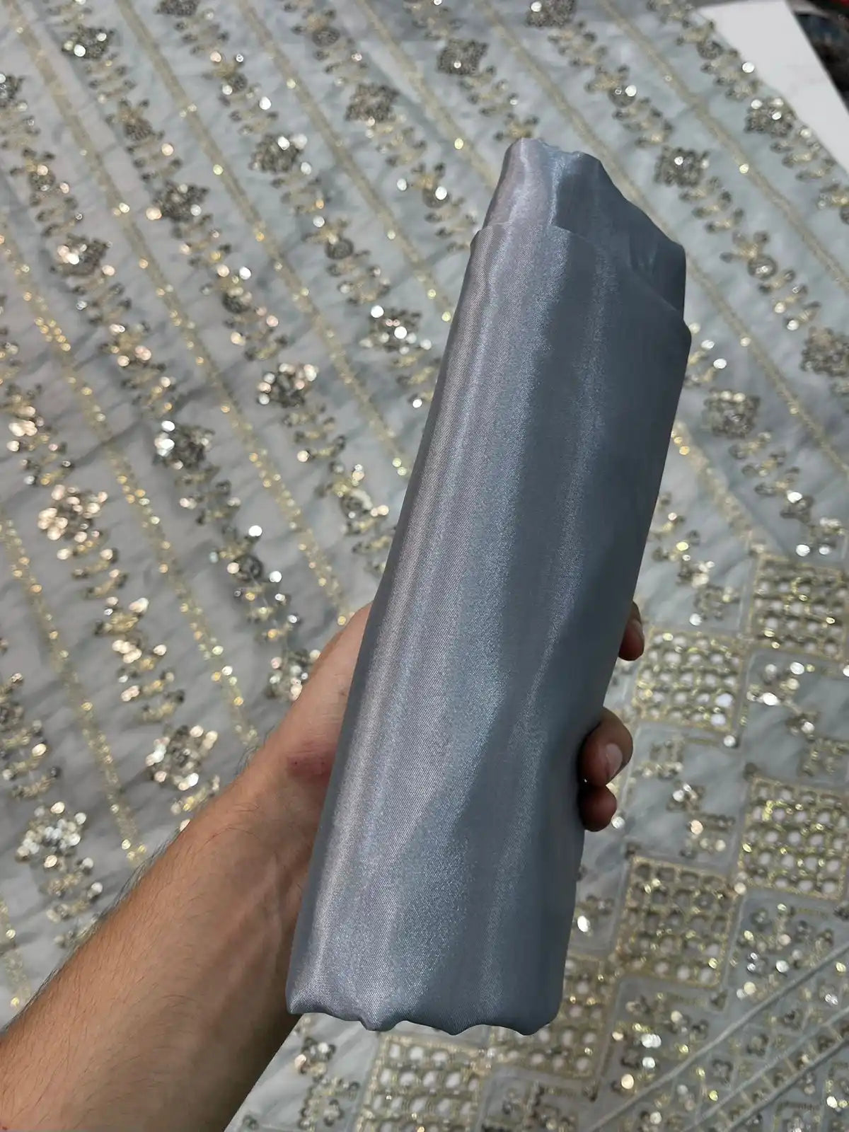 4PC SHEESHA SILK FANCY SUIT HEAVY EMBROIDERY WORK