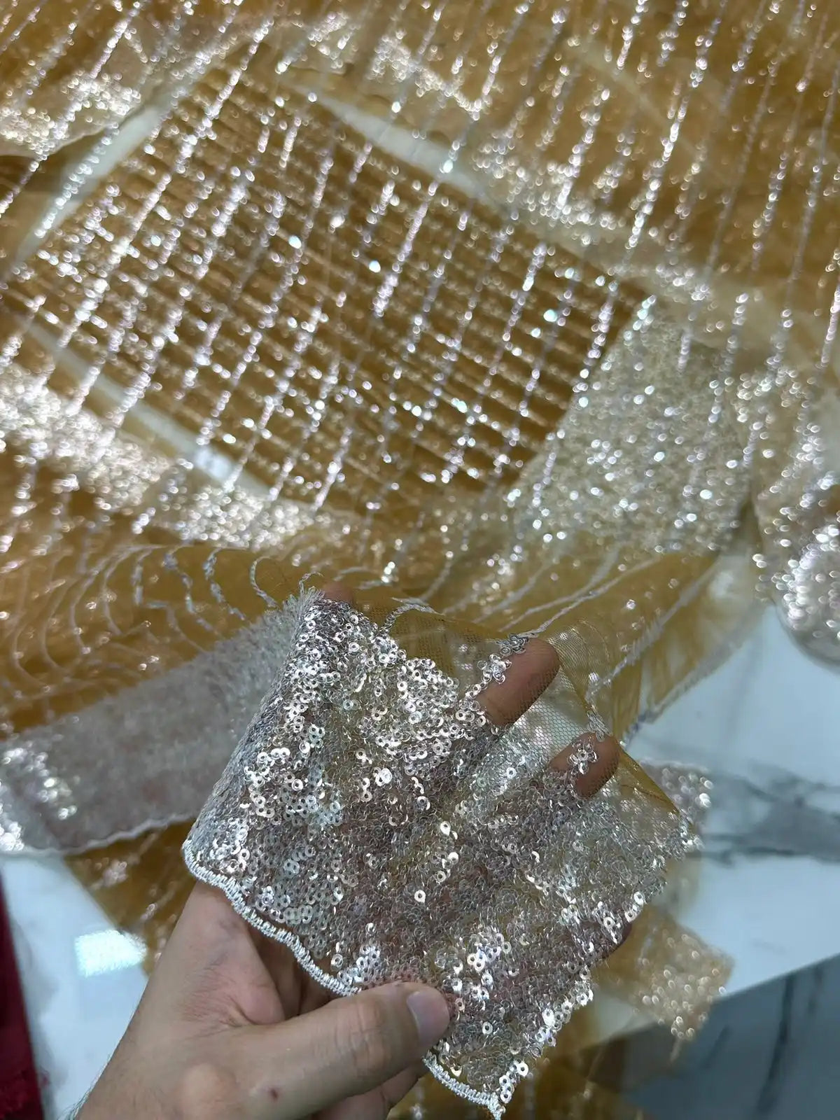4PC NET FANCY SUIT HEAVY EMBROIDERY WORK
