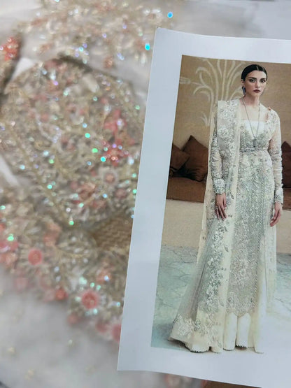 4PC WHITE HEAVY FANCY SUIT FULLY EMBROIDERED WORK
