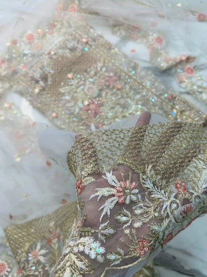 4PC WHITE HEAVY FANCY SUIT FULLY EMBROIDERED WORK