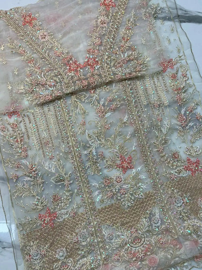 4PC WHITE HEAVY FANCY SUIT FULLY EMBROIDERED WORK