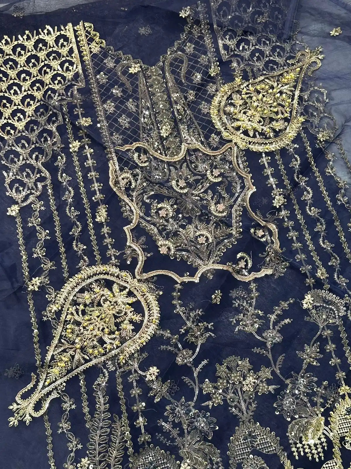 4PC BLUE FANCY HEAVY EMBROIDERY WORK