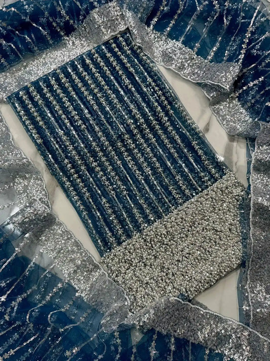 4PC NET FANCY SUIT HEAVY EMBROIDERY WORK