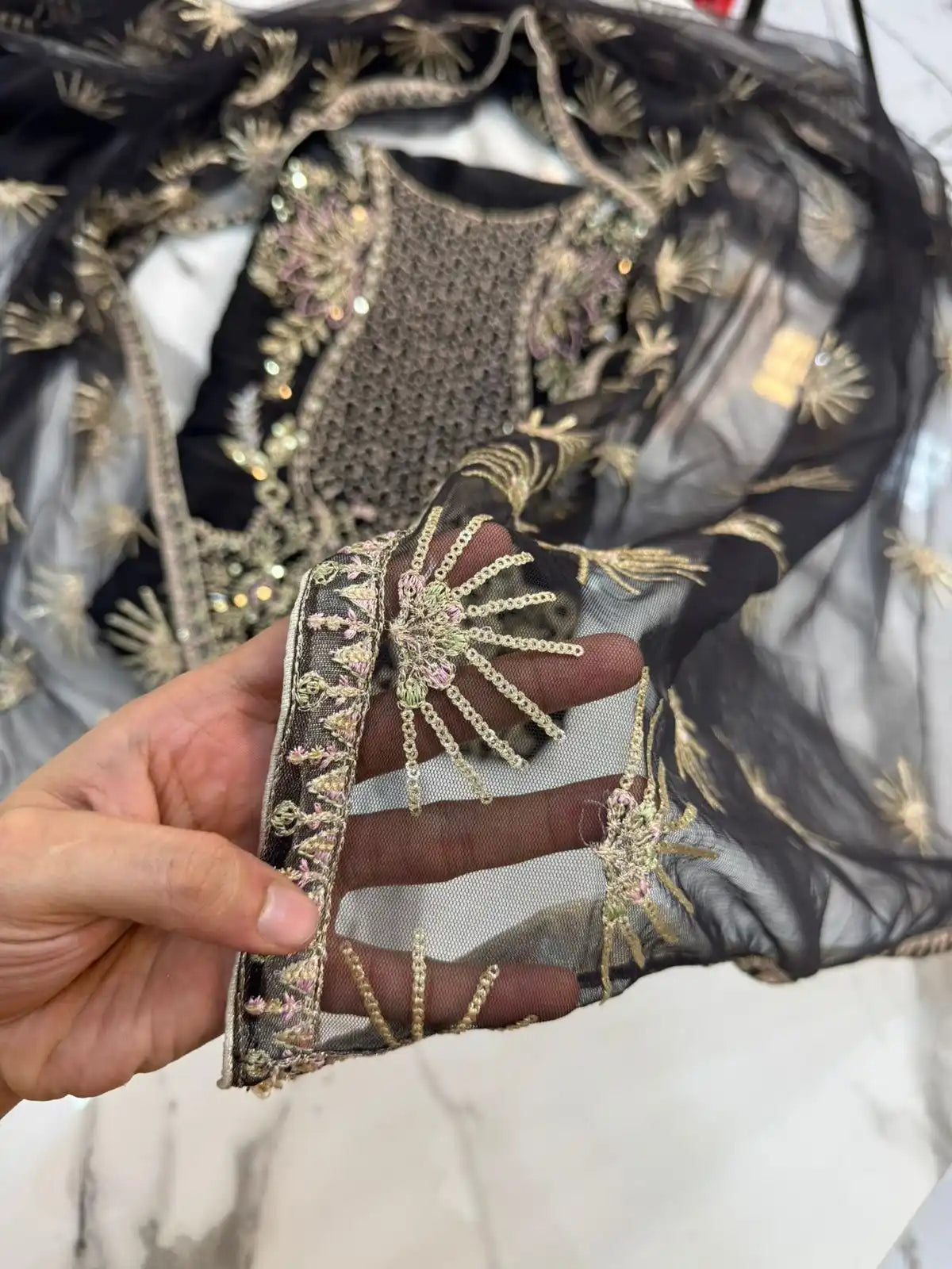 4PC SHEESHA SILK FANCY HEAVY EMBROIDERY WORK