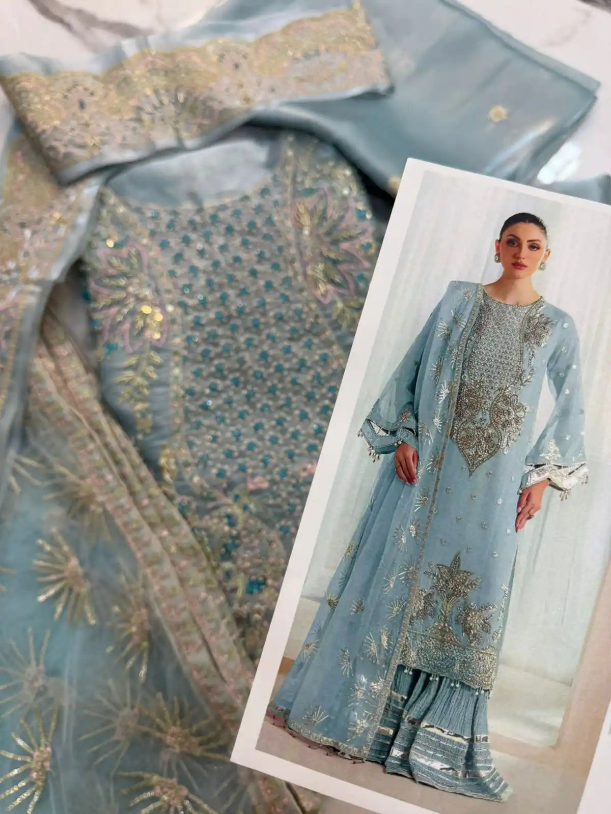 4PC SHEESHA SILK FANCY HEAVY EMBROIDERY WORK