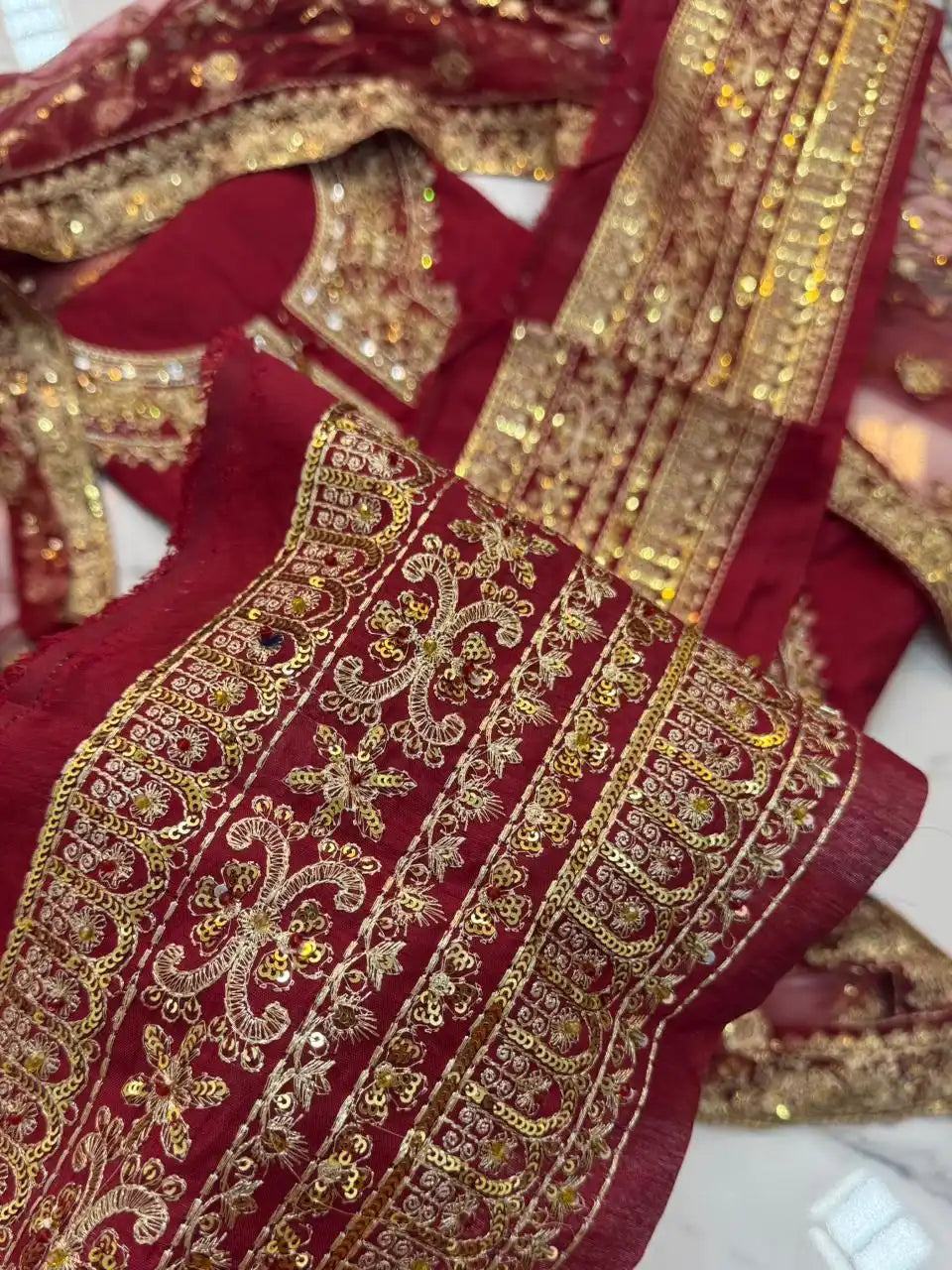 4PC RAW SILK FANCY SUIT FULLY EMBROIDERED WORK